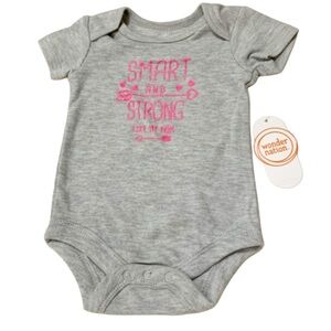 Smart And Strong Just Like My Mom Gray Onesie